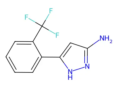 5-(2-(trifluoromethyl)phenyl)-1H-pyrazol-3-amine structure