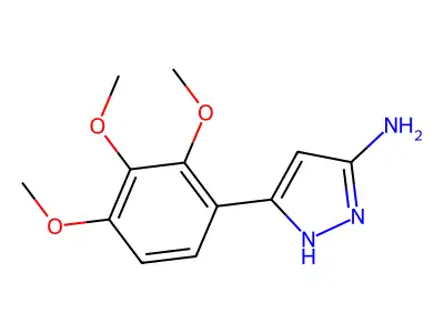 5-(2,3,4-trimethoxyphenyl)-1H-pyrazol-3-amine structure