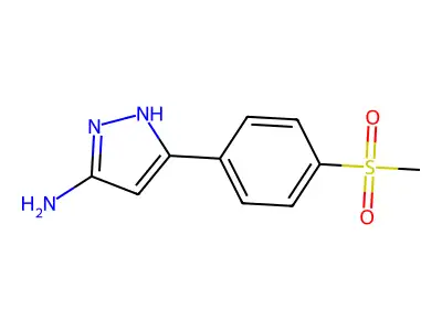 5-(4-methylsulfonylphenyl)-1H-pyrazol-3-amine structure