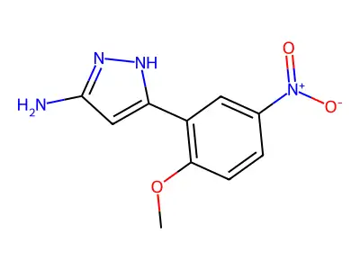 5-(2-methoxy-5-nitrophenyl)-1H-pyrazol-3-amine structure