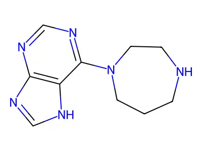 6-(1,4-diazepan-1-yl)-7H-purine structure