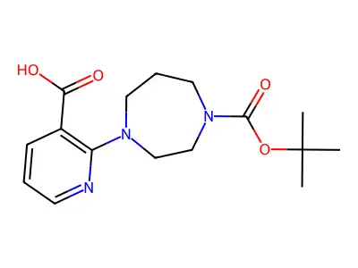 2-{4-[(tert-Butoxy)carbonyl]-1,4-diazepan-1-yl}pyridine-3-carboxylic acid structure