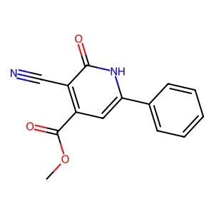 Methyl 3-cyano-2-oxo-6-phenyl-1,2-dihydropyridine-4-carboxylate structure