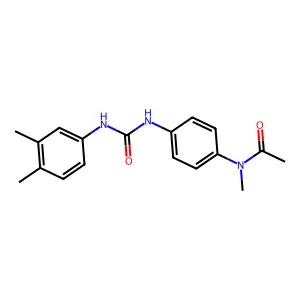 N-[4-[[(3,4-dimethylanilino)-oxomethyl]amino]phenyl]-N-methylacetamide structure