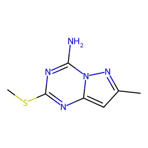 7-Methyl-2-(methylthio)pyrazolo[1,5-a]-1,3,5-triazin-4-amine structure