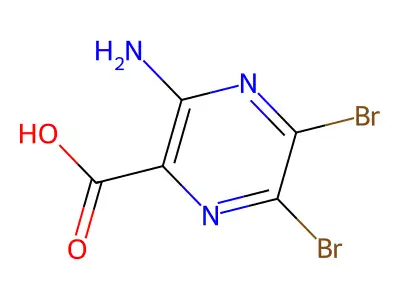 3-氨基-5,6-二溴吡嗪-2-甲酸 structure