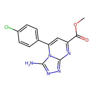 Methyl 3-amino-5-(4-chlorophenyl)[1,2,4]triazolo[4,3-a]pyrimidine-7-carboxylate structure