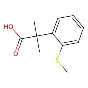 2-Methyl-2-[2-(methylsulfanyl)phenyl]propanoic acid structure