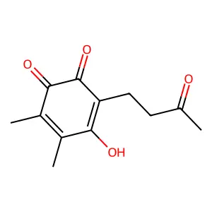 5-Hydroxy-3,4-dimethyl-6-(3-oxobutyl)cyclohexa-3,5-diene-1,2-dione structure