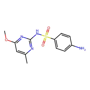 4-amino-N-(4-methoxy-6-methylpyrimidin-2-yl)benzenesulfonamide structure
