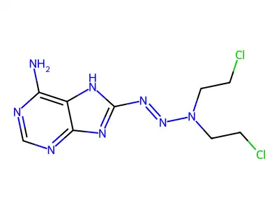 8-[bis(2-chloroethyl)aminodiazenyl]-7H-purin-6-amine structure