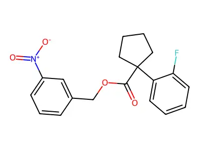 (3-Nitrophenyl)methyl 1-(2-fluorophenyl)cyclopentane-1-carboxylate structure