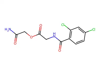 Glycine, N-(2,4-dichlorobenzoyl)-, 2-amino-2-oxoethyl ester structure