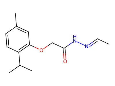 Acetic acid, 2-[5-methyl-2-(1-methylethyl)phenoxy]-, 2-ethylidenehydrazide structure