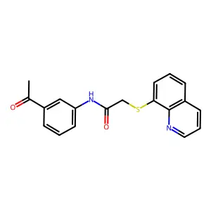 N-(3-acetylphenyl)-2-(quinolin-8-ylsulfanyl)acetamide structure