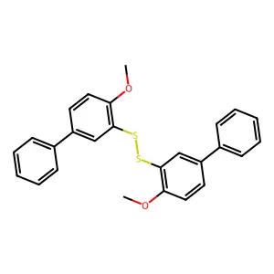 4-Methoxy-3-({4-methoxy-[1,1'-biphenyl]-3-yl}disulfanyl)-1,1'-biphenyl structure