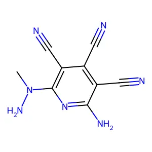 2-Amino-6-[amino(methyl)amino]pyridine-3,4,5-tricarbonitrile structure