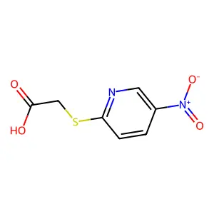 ({5-硝基-2-吡啶基}硫基)乙酸 structure