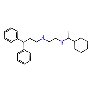 N'-[(1S)-1-cyclohexylethyl]-N-(3,3-diphenylpropyl)ethane-1,2-diamine structure