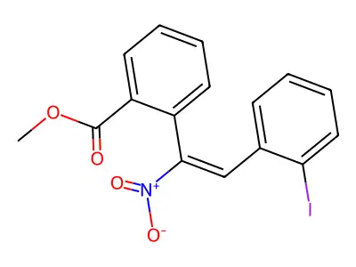 methyl 2-[(E)-2-(2-iodophenyl)-1-nitroethenyl]benzoate structure