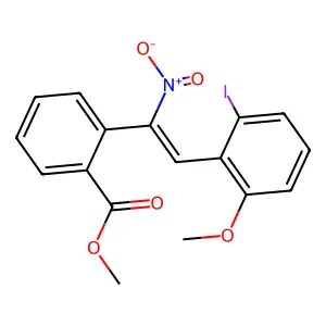 Methyl 2-[2-(2-iodo-6-methoxyphenyl)-1-nitroethenyl]benzoate structure
