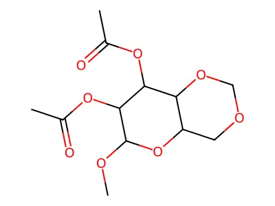 methyl 2,3-di-O-acetyl-4,6-O-methylidenehexopyranoside structure