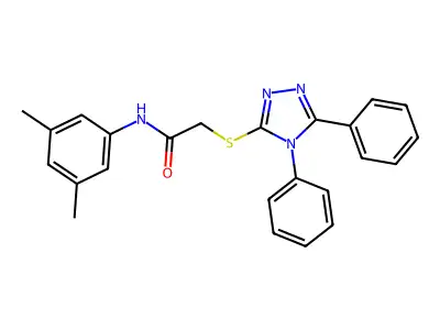 N-(3,5-dimethylphenyl)-2-[(4,5-diphenyl-1,2,4-triazol-3-yl)sulfanyl]acetamide structure