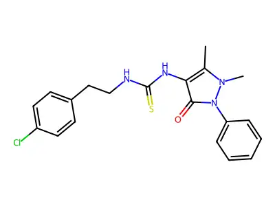 4-((((2-(4-CHLOROPHENYL)ETHYL)AMINO)THIOXOMETHYL)AMINO)-2,3-DIMETHYL-1-PHENYL-3-PYRAZOLIN-5-ONE structure