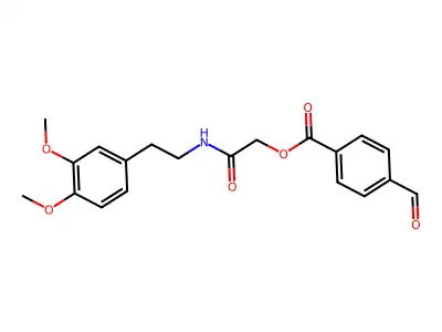 [2-[2-(3,4-Dimethoxyphenyl)ethylamino]-2-oxoethyl] 4-formylbenzoate structure