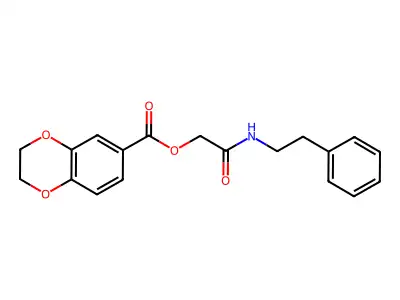 [2-Oxo-2-(2-phenylethylamino)ethyl] 2,3-dihydro-1,4-benzodioxine-6-carboxylate structure