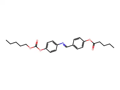Pentanoic acid, 4-[[[4-[[(pentyloxy)carbonyl]oxy]phenyl]imino]methyl]phenyl ester structure
