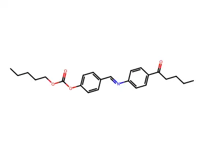 Carbonic acid, 4-[[[4-(1-oxopentyl)phenyl]imino]methyl]phenyl pentyl ester structure