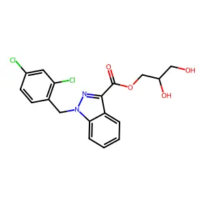1-(2,4-Dichlorobenzyl)-1H-indazole-3-carboxylic acid 2,3-dihydroxypropyl ester structure