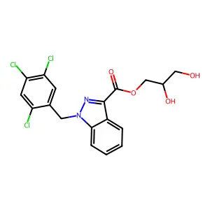 1-(2,4,5-Trichlorobenzyl)-1H-indazole-3-carboxylic acid 2,3-dihydroxypropyl ester structure