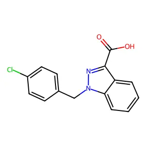 1-((4-Chlorophenyl)methyl)-1H-indazole-3-carboxylic acid structure