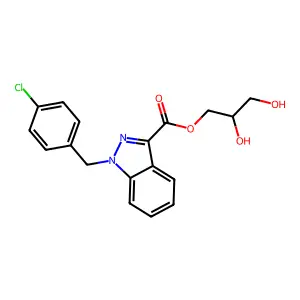 1-(p-Chlorobenzyl)-1H-indazole-3-carboxylic acid 2,3-dihydroxypropyl ester structure