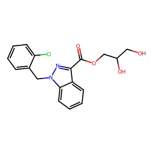 2,3-Dihydroxypropyl 1-(2-chlorobenzyl)-1H-indazole-3-carboxylate structure