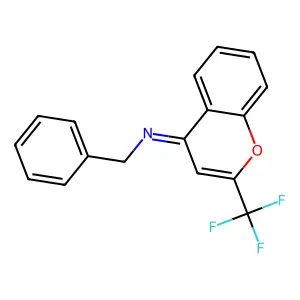 N-Benzyl-N-[2-trifluoromethyl-4H-chromene-4-ylidene]amine structure