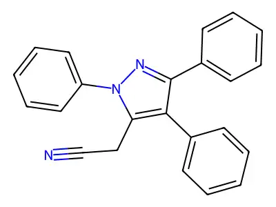 1,3,4-triphenyl-1H-pyrazole-5-acetonitrile structure