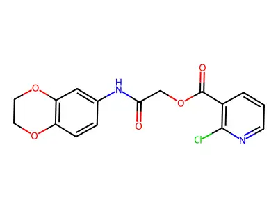 [(2,3-dihydro-1,4-benzodioxin-6-yl)carbamoyl]methyl 2-chloropyridine-3-carboxylate structure