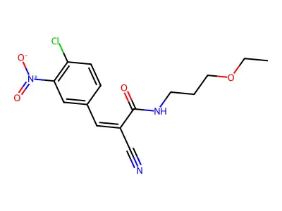 3-(4-chloro-3-nitrophenyl)-2-cyano-N-(3-ethoxypropyl)prop-2-enamide structure
