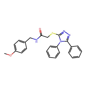 2-[(4,5-diphenyl-1,2,4-triazol-3-yl)sulfanyl]-N-[(4-methoxyphenyl)methyl]acetamide structure