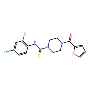 N-(2,4-dichlorophenyl)-4-(furan-2-carbonyl)piperazine-1-carbothioamide structure
