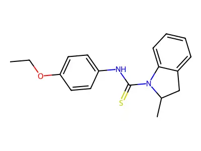 N-(4-ethoxyphenyl)-2-methyl-2,3-dihydroindole-1-carbothioamide structure