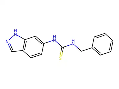 1-benzyl-3-(1H-indazol-6-yl)thiourea structure