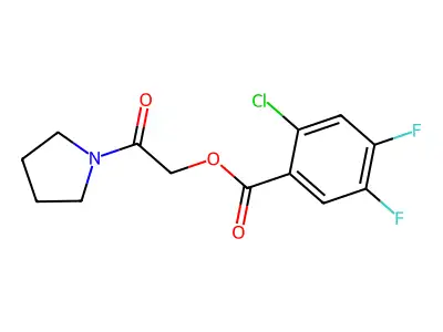 (2-Oxo-2-pyrrolidin-1-ylethyl) 2-chloro-4,5-difluorobenzoate structure