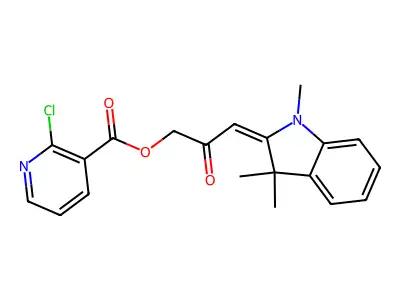[(3E)-2-oxo-3-(1,3,3-trimethylindol-2-ylidene)propyl] 2-chloropyridine-3-carboxylate structure