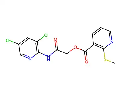 2-((3,5-Dichloropyridin-2-yl)amino)-2-oxoethyl 2-(methylthio)nicotinate structure