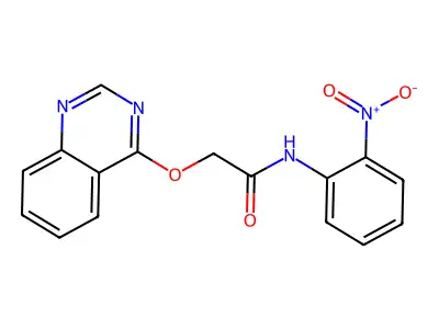 N-(2-nitrophenyl)-2-quinazolin-4-yloxyacetamide structure