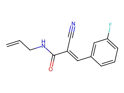 (E)-2-cyano-3-(3-fluorophenyl)-N-prop-2-enylprop-2-enamide structure